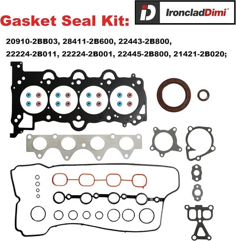G4FD 1.6 Engine Rebuild Overhaul Kit Crankshaft Piston Connecting Rod Bearing Set Timing Chain Kit Head Gasket Set Fit For Hyundai Accent Veloster Kia Rio Soul Forte Forte5 1.6L 2012-2019 23110-2B610 in Saudi Arabia