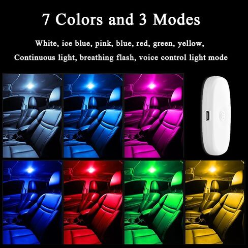 Car Interior Light LED Car Reading Light Rear Seat Trunk Ceiling-Mounted Roof Lights 7 Colors 3 Modes Ambient Lights, Multi-Function Touch Sensitive Lights in Saudi Arabia