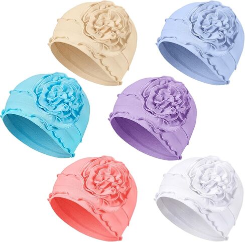 JenPen 6 Pcs Cotton Chemo Turban Headwear Beanie for Women Soft Cancer Head Scarf Hats Elastic Covers Cap for Hair Loss in Saudi Arabia