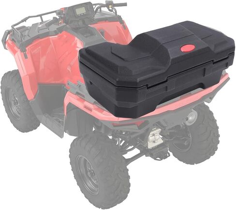 ATV Rear Storage Box ATV Tail Box Rear Luggage 55L Large Capacity Rain Proof Dust Proof Cargo Locking Reflective Strips Backrest for Most ATVs UTVs in Kuwait