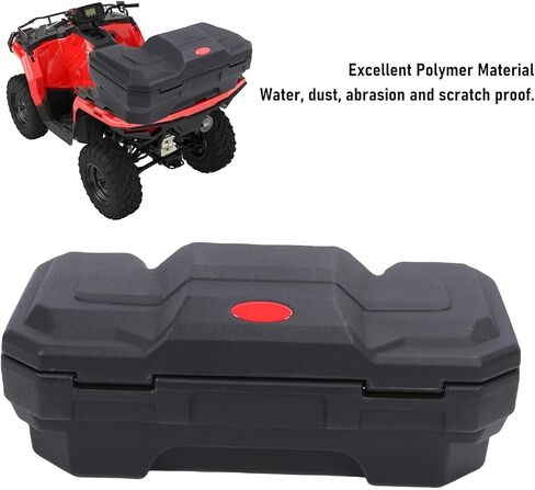 ATV Rear Storage Box ATV Tail Box Rear Luggage 55L Large Capacity Rain Proof Dust Proof Cargo Locking Reflective Strips Backrest for Most ATVs UTVs in Kuwait