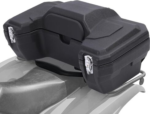 ATV Rear Storage Box ATV Tail Box Rear Luggage 55L Large Capacity Rain Proof Dust Proof Cargo Locking Reflective Strips Backrest for Most ATVs UTVs in Kuwait