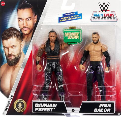 Mattel WWE Main Event Championship Showdown 2-Pack Action Figures & Accessories، السلسلة #20 Damian Priest & Finn Balor مجموعة قابلة للتجميع in Kuwait