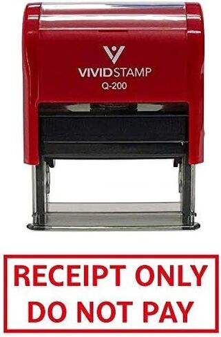 Receipt ONLY DO NOT Pay Self Inking Rubber Stamp (Red Ink) - Medium in Kuwait