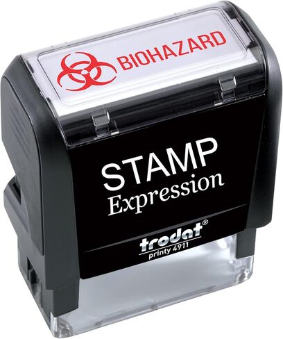 StampExpression - Biohazard Office Self Inking Rubber Stamp - Red Ink (A-5911) in Kuwait