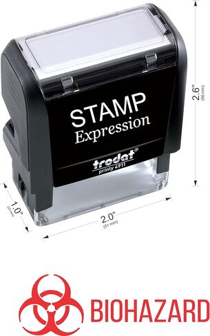 StampExpression - Biohazard Office Self Inking Rubber Stamp - Red Ink (A-5911) in Kuwait