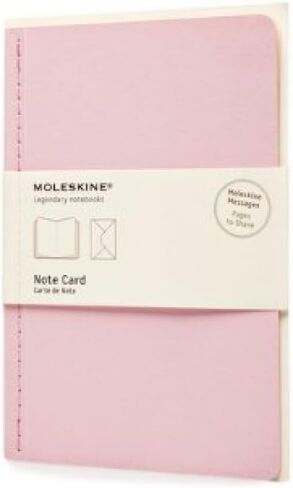 Moleskine Messages Note Card, Pocket, Plain, Peach Blossom Pink, Soft Cover (3.5 x 5.5) in Kuwait