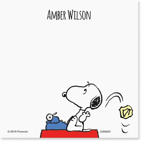 Current Snoopy's Typewriter Personalized Notepad Set with Holder - Set of 4 Note Pads, Acrylic Holder, Stationery Gift in Kuwait