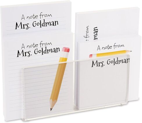 Current Snoopy's Typewriter Personalized Notepad Set with Holder - Set of 4 Note Pads, Acrylic Holder, Stationery Gift in Kuwait