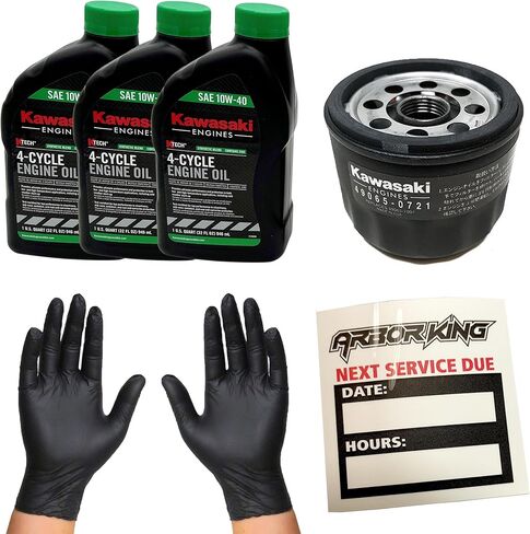 10w40 Oil Change Kit in Colder Climates Compatible with Kawaski FR651V FR691V FR730V FS481V FS541V FS600V FS651V FS691V FS730V (3) 99969-6296 (1) 49065-0721 (1) Service Decal, Gloves in Saudi Arabia
