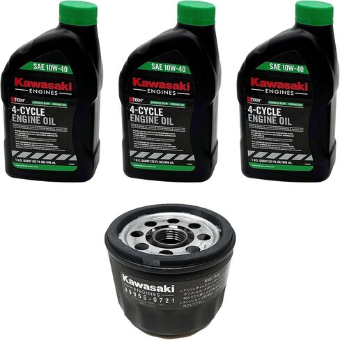 10w40 Oil Change Kit in Colder Climates Compatible with Kawaski FR651V FR691V FR730V FS481V FS541V FS600V FS651V FS691V FS730V (3) 99969-6296 (1) 49065-0721 (1) Service Decal, Gloves in Saudi Arabia