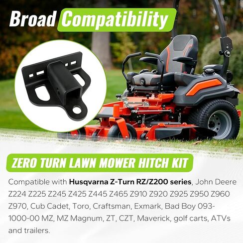 وصلة ربط جزازة العشب بدون دوران تناسب جون ديري، والحرفي، وشبل كاديت، وجزازات سلسلة Husqvarna Z-Turn وجرارات العشب - مجموعة وصلة مقطورة بدون دوران مع جهاز استقبال 1-1/4 بوصة in Kuwait
