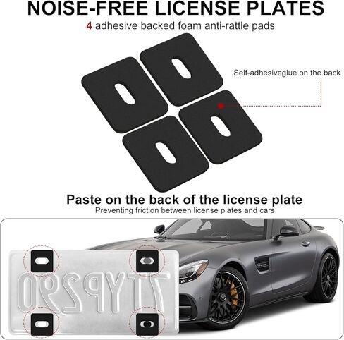 Vitog 2 Packs Clear License Plate Covers with 2 Extra Spare, Shatterproof License Plate Protector, Anti-Yellowing License Plate Holders & Frames with Anti-Rattle Pads & Hardware For Standard US Plates in Saudi Arabia