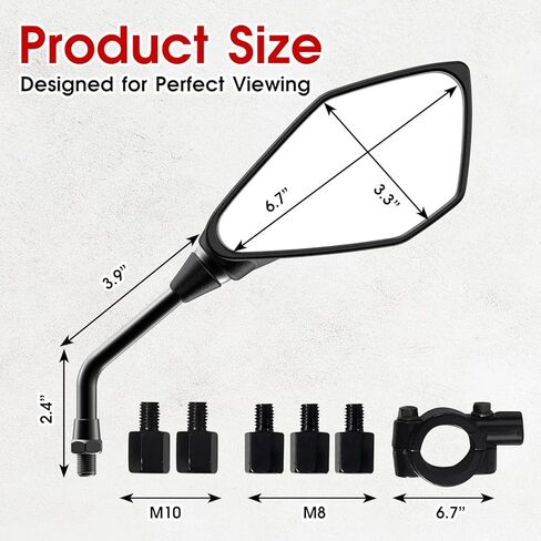 ATV Side Mirrors for CFmoto CFORCE 1000 Overland 2021-2026, Adjustable Universal ATV Rearview Mirrors for Off-Road Vehicles, Durable & Shatterproof, Easy Installation in Saudi Arabia