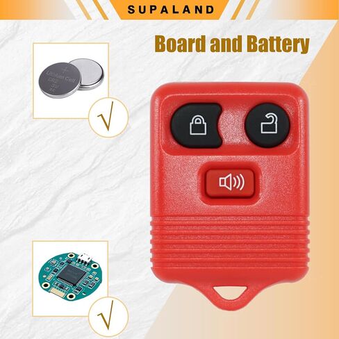 SUPALAND Key Fob دخول بدون مفتاح يناسب 1998-2016 Ford F150 F250 F350 Ranger Explorer Expedition Escape Excursion E150 Freestar Lincoln Mazda Remote Control استبدال CWTWB1U345 أحمر 3 أزرار in Kuwait