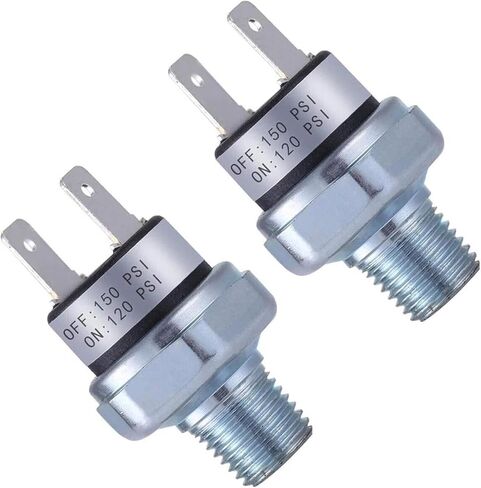 CHICHIYANG 1/4 "-18 NPT مفتاح ضغط الهواء، 120-150 PSI مفتاح ضغط الهواء، مفتاح ضغط ضاغط الهواء، قطعتان in Kuwait