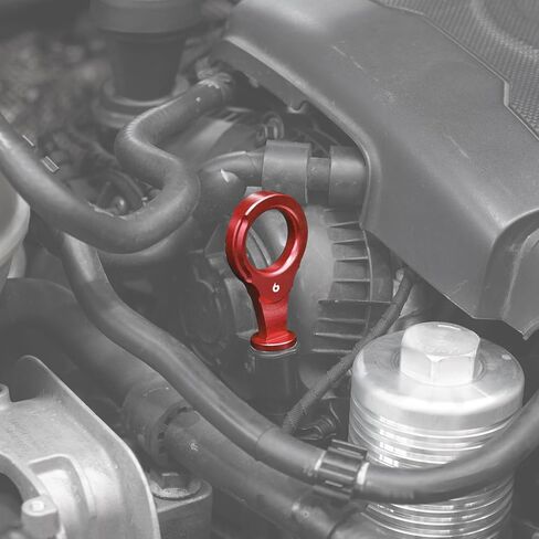 مقبض مقياس زيت الألومنيوم من Bevinsee متوافق مع A3 TT S3 Q3 متوافق مع 1.8/2.0L EA888 Gen.3 متوافق مع VW Golf 7 GTI متوافق مع Passat، 06K 115 611 AB، 06K-115-611-AB، أحمر in Kuwait