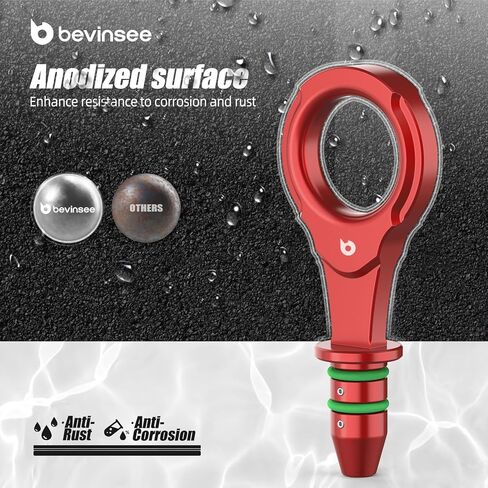مقبض مقياس زيت الألومنيوم من Bevinsee متوافق مع A3 TT S3 Q3 متوافق مع 1.8/2.0L EA888 Gen.3 متوافق مع VW Golf 7 GTI متوافق مع Passat، 06K 115 611 AB، 06K-115-611-AB، أحمر in Kuwait
