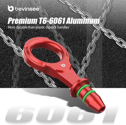 مقبض مقياس زيت الألومنيوم من Bevinsee متوافق مع A3 TT S3 Q3 متوافق مع 1.8/2.0L EA888 Gen.3 متوافق مع VW Golf 7 GTI متوافق مع Passat، 06K 115 611 AB، 06K-115-611-AB، أحمر in Kuwait