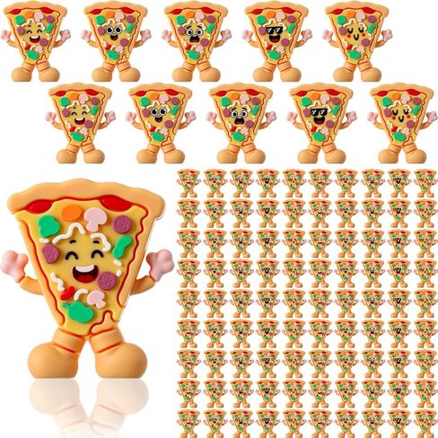 50 Pcs Mini Pizza Figures Small Pizza Figurines of Five Expressions Tiny Foods Figurines for Birthday Party Favors Goodie Bag Fillers Table Cake Mini Kitchen Dollhouse Decoration in Saudi Arabia