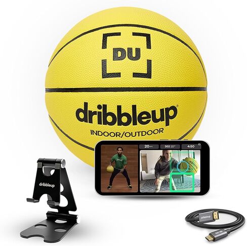 DribbleUp Smart Basketball Starter Pack – At-Home Basketball Training System for with App-Based Virtual Coach, Real-Time Feedback | Dribble Up Premium Composite Leather, Indoor/Outdoor in Saudi Arabia