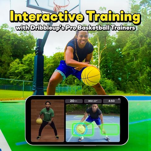 DribbleUp Smart Basketball Starter Pack – At-Home Basketball Training System for with App-Based Virtual Coach, Real-Time Feedback | Dribble Up Premium Composite Leather, Indoor/Outdoor in Saudi Arabia