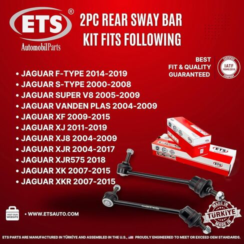 ETS 2Pc Rear RH&LH Stabilizer Bar Link K750340 & K750339 fits 2007-2015 Jaguar XK / 2003-2008 S-Type / 14-19 F-Type / 07-15 XKR / 05-09 Super V8 / 13-15 XFR-S in Kuwait