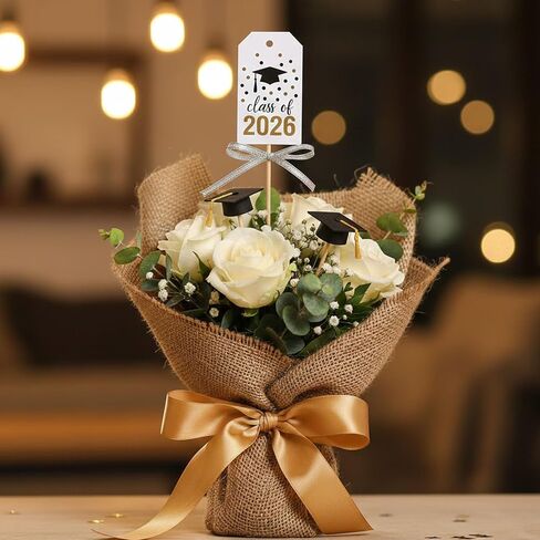 Class of 2026 Graduation Tags: Writable 300GSM Cardstock 40pcs 2x3.5 Rectangular Labels with 40 Silver Ties for Gift Bags, Bouquets, Party Favors, Ceremony Decor & Senior Keepsakes in Saudi Arabia