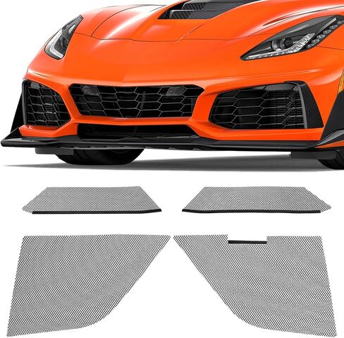 HECASA Front Grille Mesh Compatible with 2020-2024 Chevrolet Corvette C8 Outer Inner Honeycomb Intake Radiator Grill Guards Cover Vents Insert Mesh Set in Kuwait