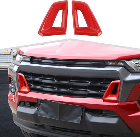 غطاء منفذ الهواء لشبكة المصد الأمامي مناسب لسيارة Chevy Colorado 2024+ غطاء فتحة التهوية الأمامية للملحقات الخارجية، أحمر in Kuwait