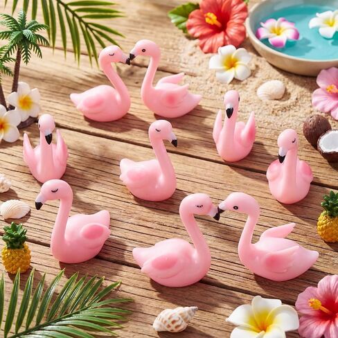 Soulchen 24 Pcs Pink Flamingo Rubber Ducks Bulk 3.5" 3.9" Small Flamingo to Hide on Summer Cruise Ships Party Decorations for Cake Decoration Hawaii Yard Party Supplies in Kuwait