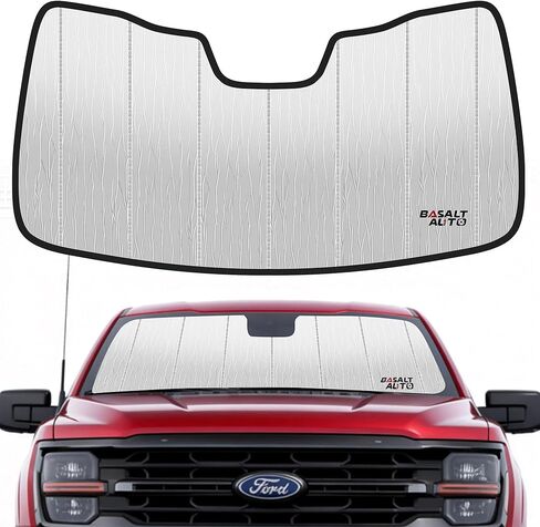 2021-2026 F150 Windshield Sun Shade Compatible for 2021-2026 Ford F150 Silver Reflective Foldable Front Sun Visor Sunshade Protector with Storage Bag Keep Interior Cool in Saudi Arabia