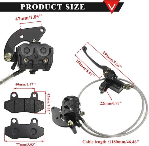 PRO BAT Hydraulic Front Disc Brake Caliper System with Extra Brake Pad for 150cc 200cc 250cc Pit Trail Dirt Bike in Kuwait