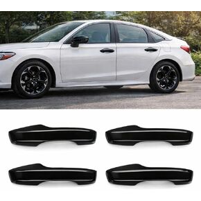 غطاء مقبض باب السيارة بدون لاصق، واقي مقبض خارجي على طراز OEM متوافق مع Honda Civic 2022–2026 (الجيل الحادي عشر)، Accord/CR-V/HR-V 2023–2026، Acura Integra (أسود لامع) in Kuwait