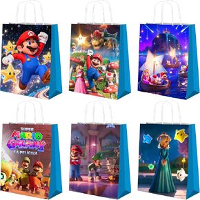 VENTOMO 12 Pcs Mario Party Gift Bags, Super Bros Cartoon Gift Bags With Handles, Perfect for Parties or Everyday use. in Saudi Arabia