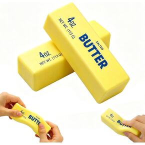 Slow Rebound Butter Squishy Stress Balls 2Pcs, Realistic Soft Stick Squeeze Toys for Adults, Upgrade Wet Slow Rising Fidget Pack, Calming Sensory Relief Set in Saudi Arabia