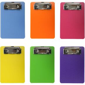 6 Pack 4×6inch Plastic Mini Clipboards, Colorful Small Clip Boards A6 Letter Size Clipboard, Pocket Memo Size Clipboards for Classroom Restaurants Office in Saudi Arabia