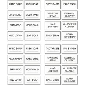 32PCS Clear Bathroom Labels for Soap Dispensers - Transparent PVC Waterproof Preprinted Stickers, Minimalist Set for Hand Soap, Shampoo, Conditioner, Lotion & Shower Bottles (Clear, 2.4" x 1.4") in Saudi Arabia