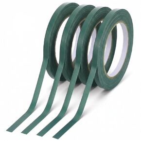 4 Rolls Green Floral Tape, 1/4 Inch Adhesive Flower Stem Wrap Tape for Bouquet, Waterproof Flower Arrangement Florist Tapes for Flowers Wedding Binding Arranging DIY Crafts (33yd/Roll) in Saudi Arabia