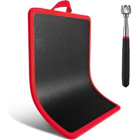 Flexible Magnetic Tool Mat with handles, 12.8" x9.5" Non-Slip Magnetic Tool Organizer & &Telescoping Magnetic Tool, Magnetic Tool Mat for Mechanics, Garage, Workshop & Auto Repair(Red) in Saudi Arabia