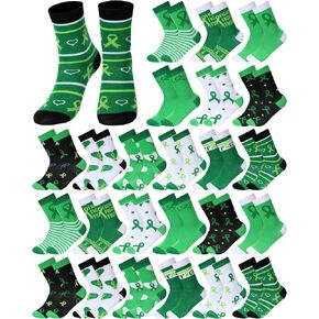 Shinymoon 24 Pairs St. Patrick Socks for Women Men Green & Pink Shamrock Clover Novelty Crew Sock Gifts Irish Day Party in Saudi Arabia