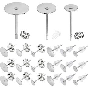 450Pcs Stainless Steel Earring Posts and Backs - Flat Pad Earring Backs for Studs, Earring Making Kit with Butterfly and Rubber Bullet Earring Posts for Jewelry Making Supplies in Saudi Arabia