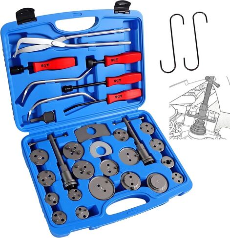 SGT 32pc Brake Caliper Compression Tool Set,Heavy Duty Brake Piston Compressor Tool and Wind Back Tool Kit with Drum Brake Tool,Universal Disc Brake Caliper Tool Set with Storage Case in Saudi Arabia