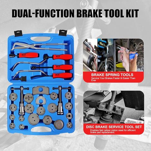 SGT 32pc Brake Caliper Compression Tool Set,Heavy Duty Brake Piston Compressor Tool and Wind Back Tool Kit with Drum Brake Tool,Universal Disc Brake Caliper Tool Set with Storage Case in Saudi Arabia