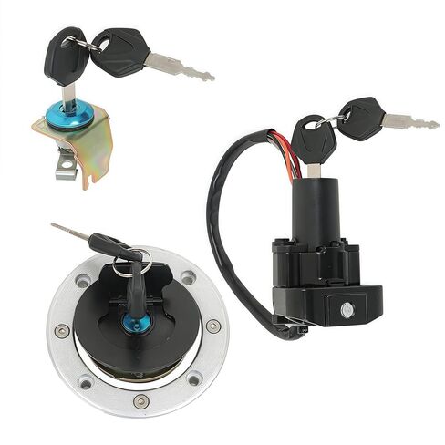 WFLNHB Ignition Switch Fuel Gas Cap Seat Lock Key Set Replacement for Suzuki GSXR1300 Hayabusa 37100-24F00 1999-2007 in Kuwait