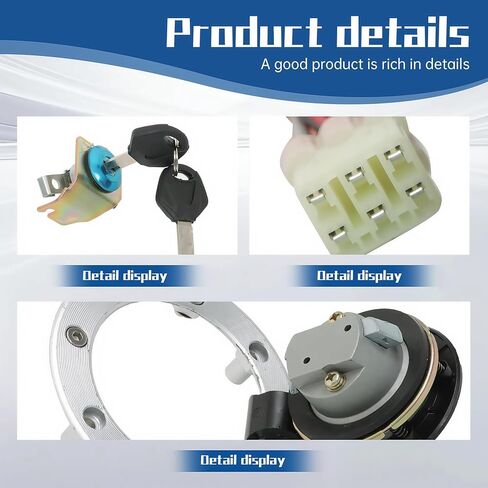 WFLNHB Ignition Switch Fuel Gas Cap Seat Lock Key Set Replacement for Suzuki GSXR1300 Hayabusa 37100-24F00 1999-2007 in Kuwait