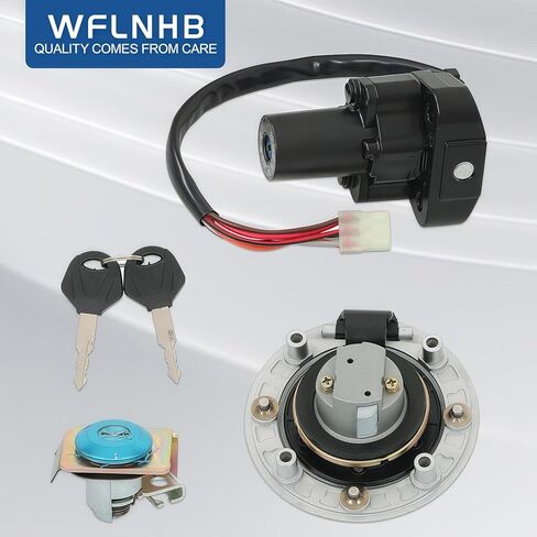 WFLNHB Ignition Switch Fuel Gas Cap Seat Lock Key Set Replacement for Suzuki GSXR1300 Hayabusa 37100-24F00 1999-2007 in Kuwait