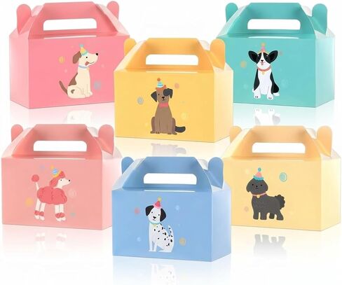 Pet Dog Birthday Decorations Retro Puppy Themed Party Favors Boxes Vintage Dog Paper Treat Gift Boxes Bulk Cute Puppy Goodie Candy Box with Handles for Kids Birthday Baby Shower Party Supplies 12Pcs in Saudi Arabia