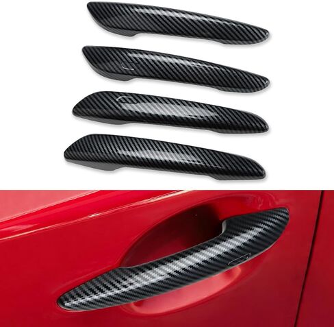 Upgraded Snap-on Door Handle Cover Compatible for 2023 2024 2025 2026 Mazda 3 CX-30 CX-50 Accessories for 2024 2025 2026 Mazda CX-70 CX-90 No Adhesive Handle Protectors (Glossy Black) in Kuwait