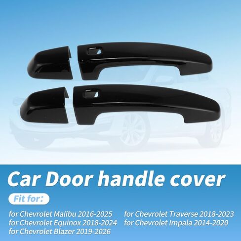 Door Handle Cover Protector for Chevy Malibu Equinox Blazer Traverse Impala 2016-2025 Exterior Door Handle Trim W/ 4 Smart Keyhole in Kuwait